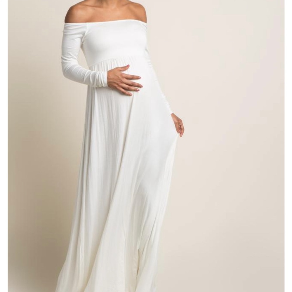 White maternity dress